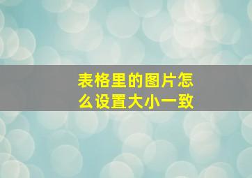 表格里的图片怎么设置大小一致