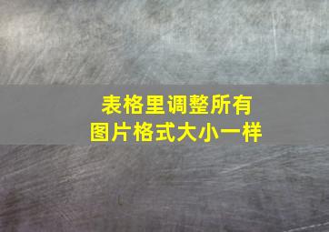 表格里调整所有图片格式大小一样