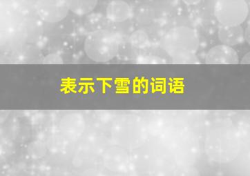 表示下雪的词语