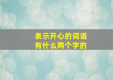 表示开心的词语有什么两个字的