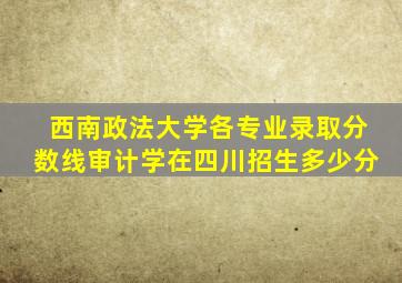 西南政法大学各专业录取分数线审计学在四川招生多少分