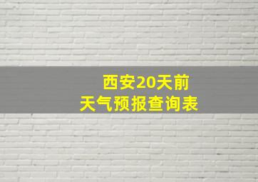 西安20天前天气预报查询表