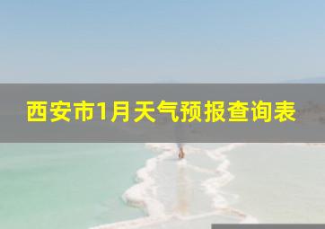 西安市1月天气预报查询表