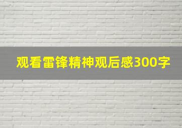 观看雷锋精神观后感300字