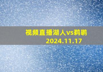 视频直播湖人vs鹈鹕2024.11.17