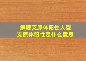 解脲支原体阳性人型支原体阳性是什么意思