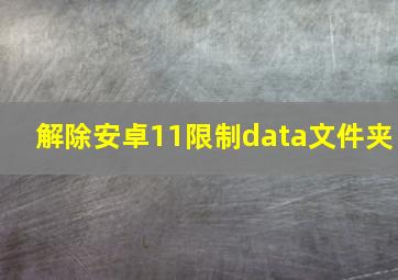 解除安卓11限制data文件夹