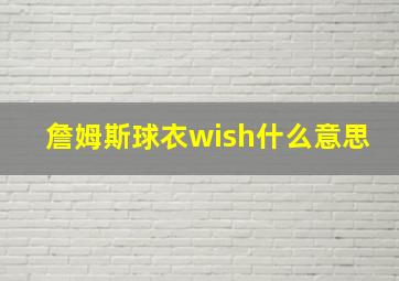 詹姆斯球衣wish什么意思