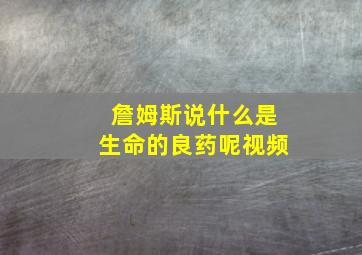 詹姆斯说什么是生命的良药呢视频