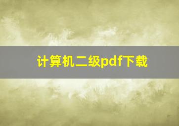 计算机二级pdf下载