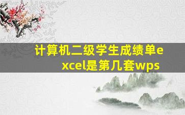 计算机二级学生成绩单excel是第几套wps