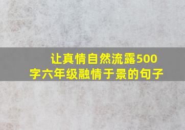 让真情自然流露500字六年级融情于景的句子