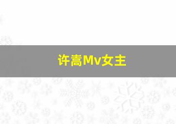 许嵩Mv女主