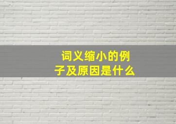 词义缩小的例子及原因是什么