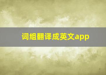 词组翻译成英文app