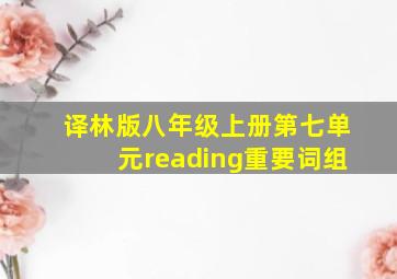 译林版八年级上册第七单元reading重要词组