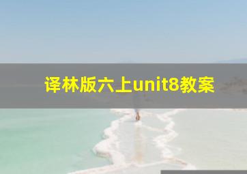 译林版六上unit8教案