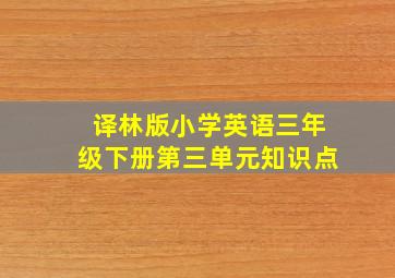 译林版小学英语三年级下册第三单元知识点