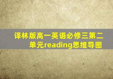 译林版高一英语必修三第二单元reading思维导图