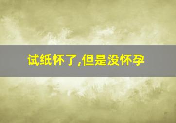 试纸怀了,但是没怀孕