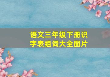 语文三年级下册识字表组词大全图片