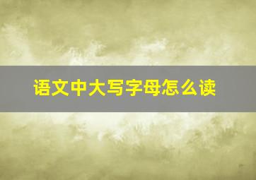 语文中大写字母怎么读