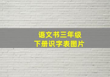 语文书三年级下册识字表图片