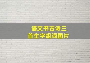 语文书古诗三首生字组词图片