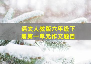 语文人教版六年级下册第一单元作文题目