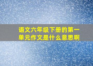 语文六年级下册的第一单元作文是什么意思啊