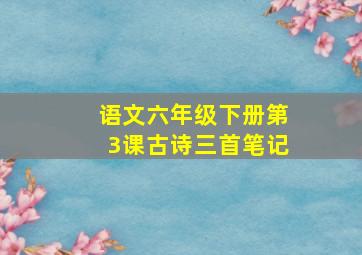 语文六年级下册第3课古诗三首笔记