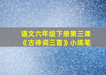 语文六年级下册第三课《古诗词三首》小练笔