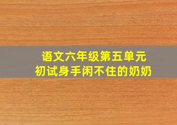 语文六年级第五单元初试身手闲不住的奶奶