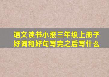 语文读书小报三年级上册子好词和好句写完之后写什么