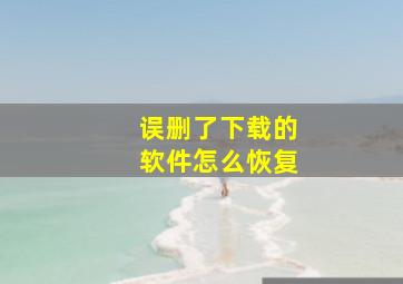 误删了下载的软件怎么恢复