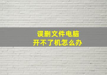 误删文件电脑开不了机怎么办