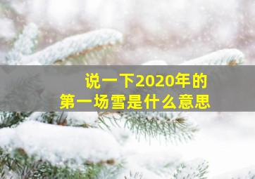 说一下2020年的第一场雪是什么意思