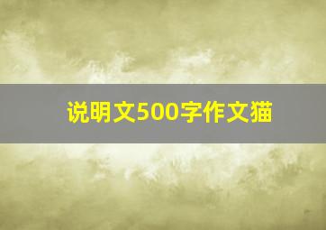 说明文500字作文猫