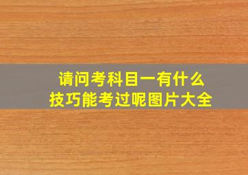 请问考科目一有什么技巧能考过呢图片大全