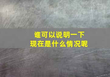 谁可以说明一下现在是什么情况呢