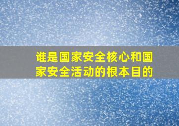 谁是国家安全核心和国家安全活动的根本目的