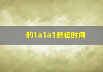 豹1a1a1服役时间