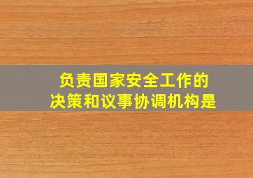 负责国家安全工作的决策和议事协调机构是