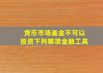 货币市场基金不可以投资下列哪项金融工具