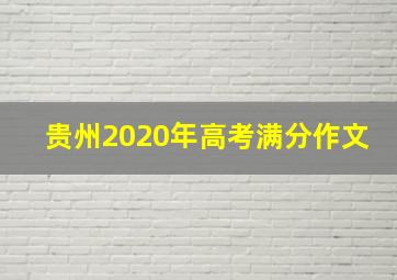 贵州2020年高考满分作文