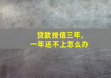 贷款授信三年,一年还不上怎么办