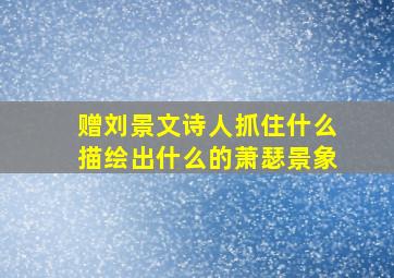 赠刘景文诗人抓住什么描绘出什么的萧瑟景象