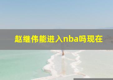 赵继伟能进入nba吗现在