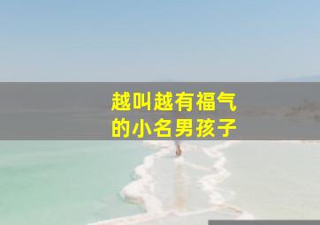 越叫越有福气的小名男孩子