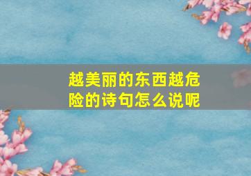 越美丽的东西越危险的诗句怎么说呢